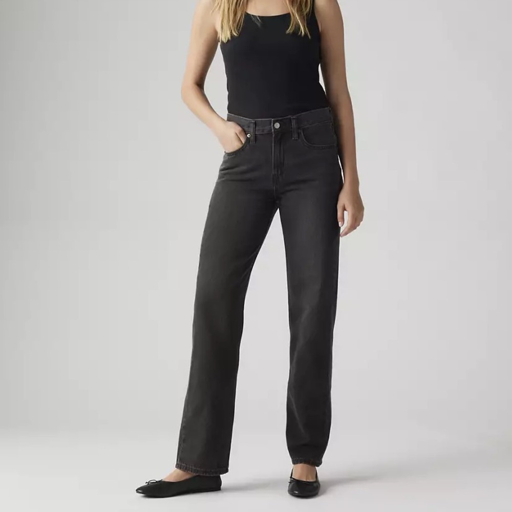 Levi's Womens Low Pro Black Straight Jeans